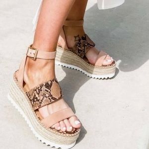 Crown Vintage snakeskin espadrille wedges